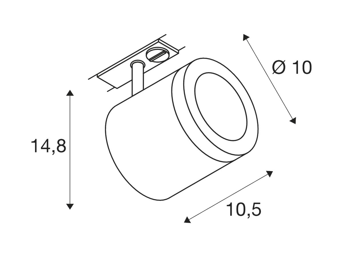LED-Strahler SLV Enola_C, 9W 850lm 3000K 35° mit 1-Phasen-Adapter IP20 weiss