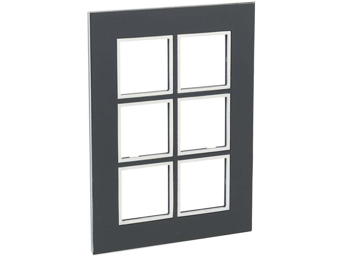 Abdeckrahmen ATO 2×3 Modul Glas-schwarz, mit Zierrahmen