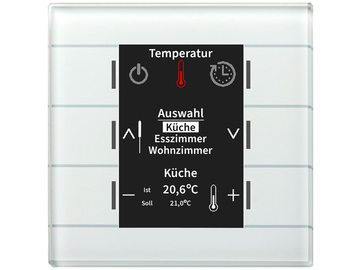 UP-Bediengerät KNX MDT BE-GBZW.01 6T Display Glas weiss