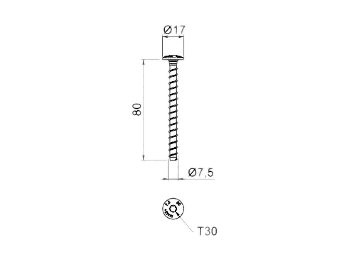 Brandschutzschraubanker Bettermann T30 7.5×80mm Stahl galvanisch verzinkt