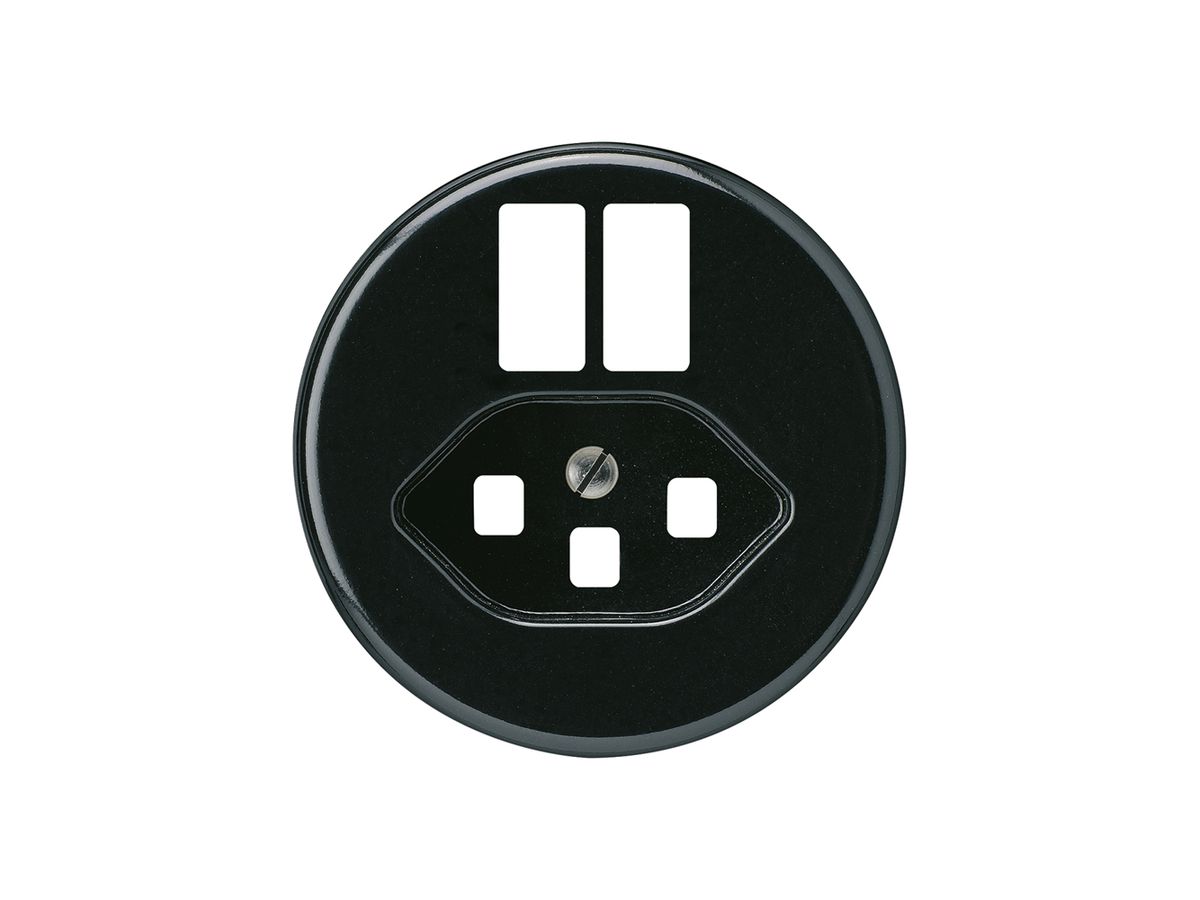 Frontscheibe basico H f.Steckdose 2×USB & Typ 23 schwarz