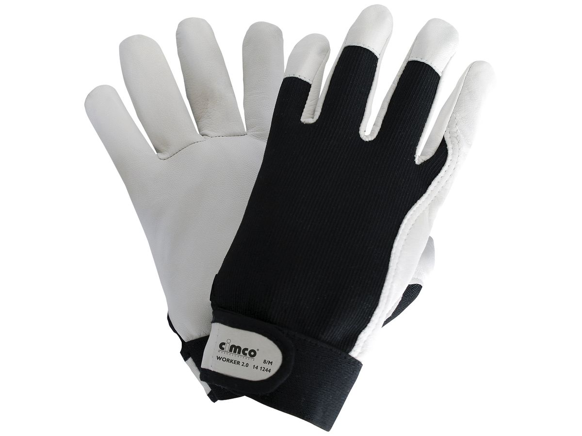 Arbeitshandschuhe CIMCO Worker 2.0 Grösse 9/L schwarz/weiss