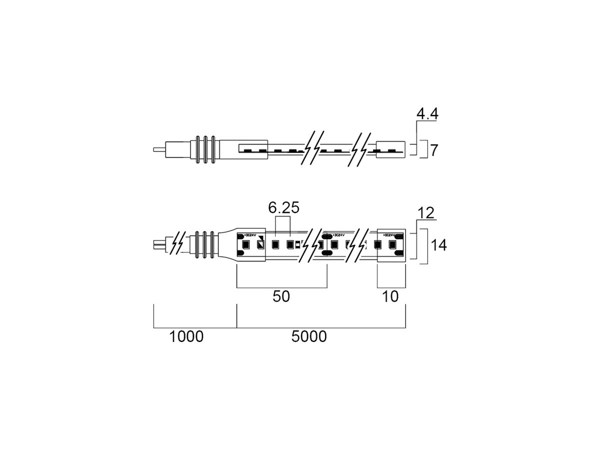 LED-Lichtband Sylvania Flex Pro IP67 24V 12.6W 1580lm 3000K 5m