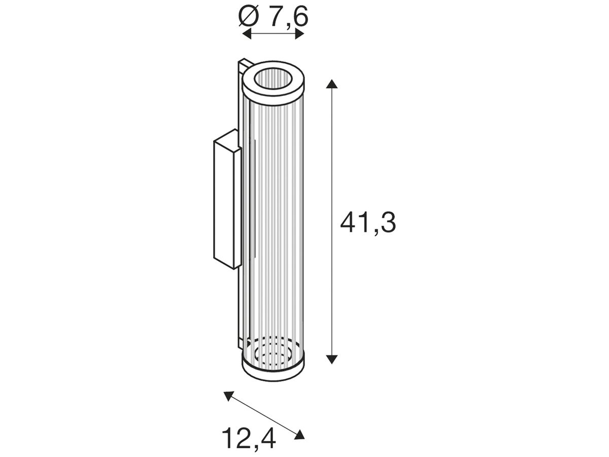 LED-Wandleuchte SLV QUIMERA 8.2W 320lm 927/930 DIM Ø76×413mm Messing