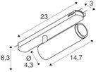 LED-Spot SLV GRIP M 1×15W 1000lm 920…930 42° DALI AD3PH Ø43×147mm weiss