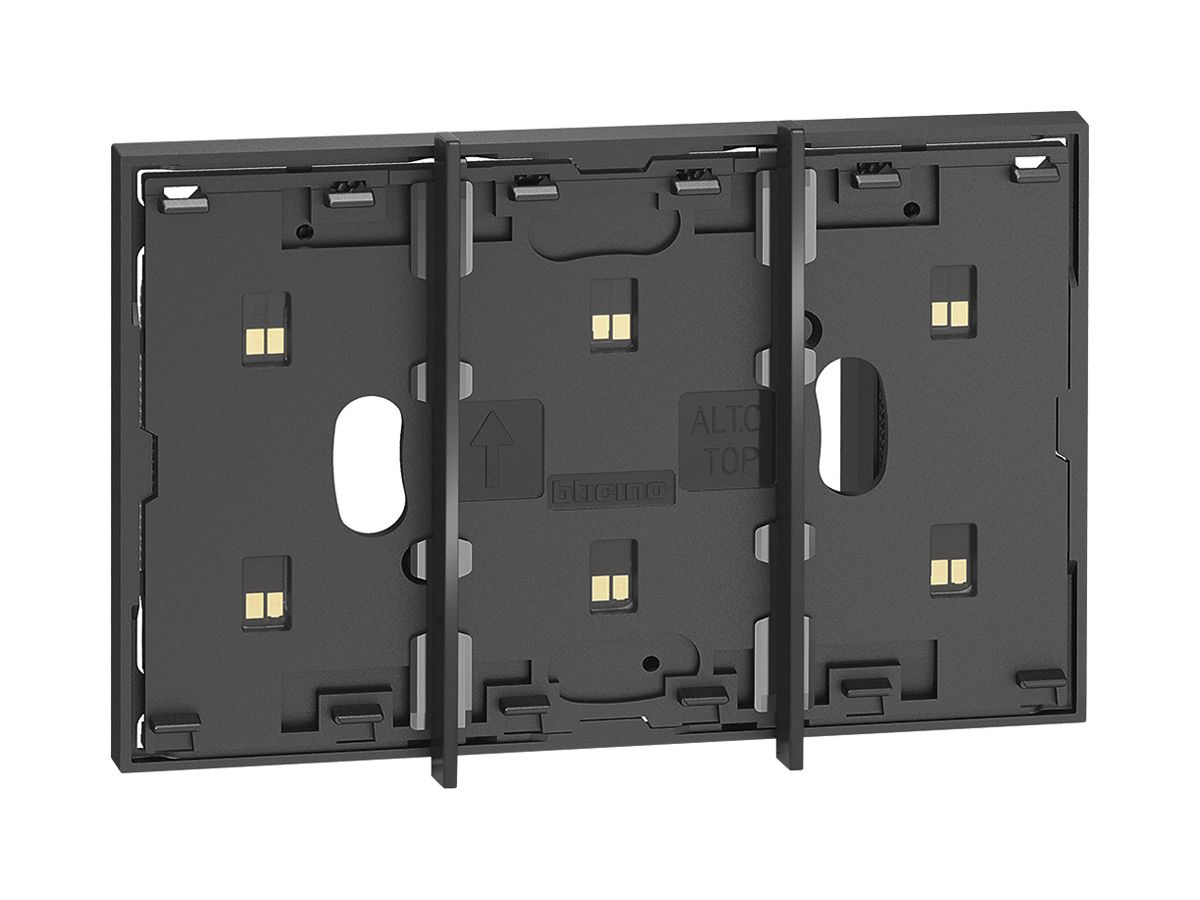 BUS-Rahmen Living Now MyHOME 3 Module Montage auf 2-moduligen Dose schwarz