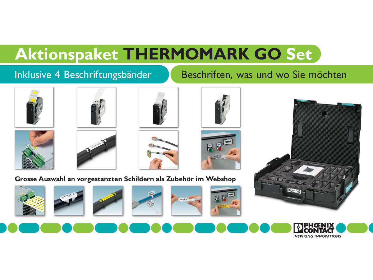 Aktionsset THERMOMARK GO SET - mit 4 Beschriftungsbänder