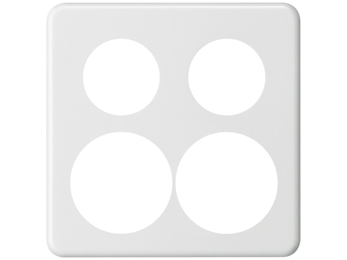 UP-Abdeckplatte basico 2×2 2×Ø43mm+2×Ø58mm weiss