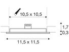 EB-LED-Deckenleuchte SLV SENSER12 SQUARE 200mA 6W 440lm 3000K EB 105×105mm ws