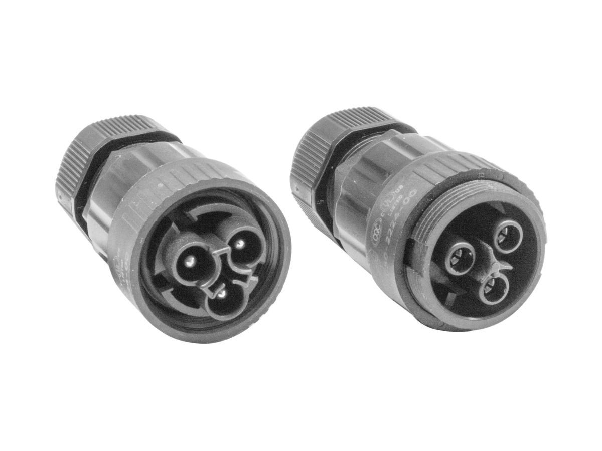 Steckvorrichtung Compact HighBay/SiCOMPACT Stecker/Kupplung 3-polig IP65 schwarz