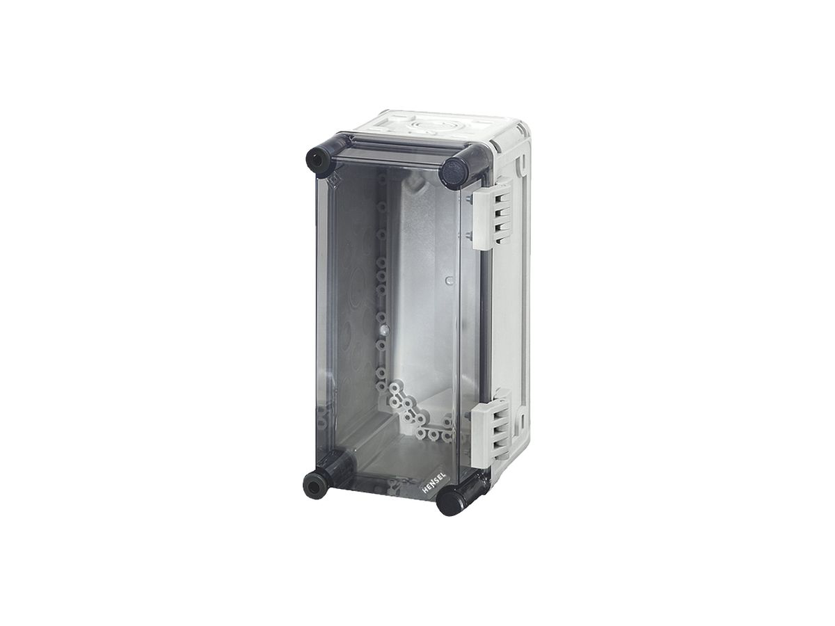 Apparategehäuse grau MI 9100 leer mit Deckel transparent, 300×165×170