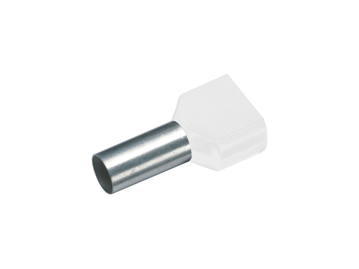Zwillings-Aderendhülse Cimco 0.5mm² 8×15mm Kupfer PP weiss
