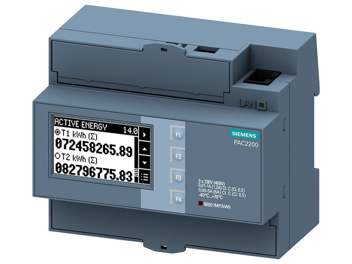 Energiemessgerät Siemens SENTRON PAC2200 5A ModbusTCP Schraubklemmen
