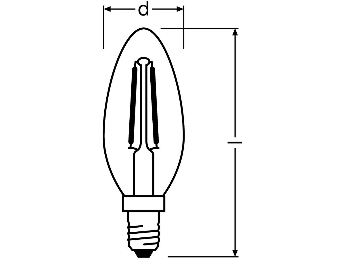 LED-Lampe PARATHOM CLASSIC B25 FIL CLEAR E14 2.5W 827 250lm