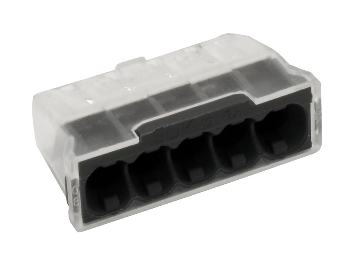 Verbindungsklemme Electro Terminal 5P 0.5…2.5mm² grau transparent