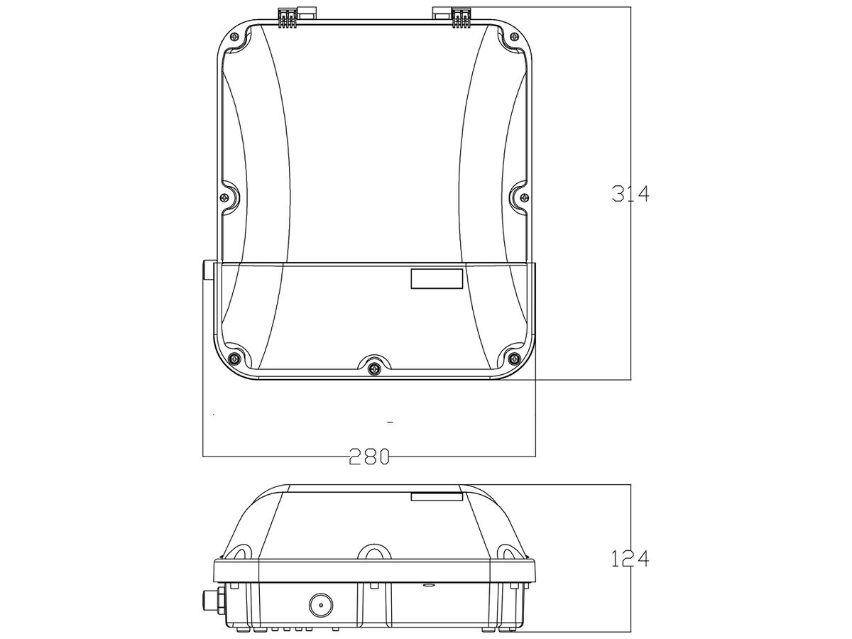 LED-Wandleuchte LEDVANCE WALLPACK CBO 25W 2640lm 4000…6500K IP65 314×280mm sz