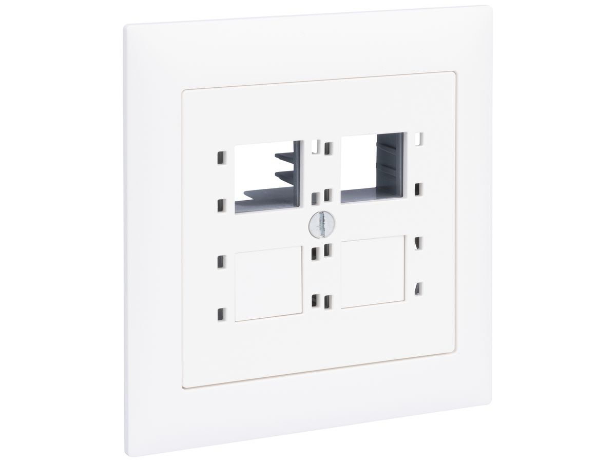 EB-Montageset R&M gerade für 4×RJ45 Kat.6A 86×80mm weiss