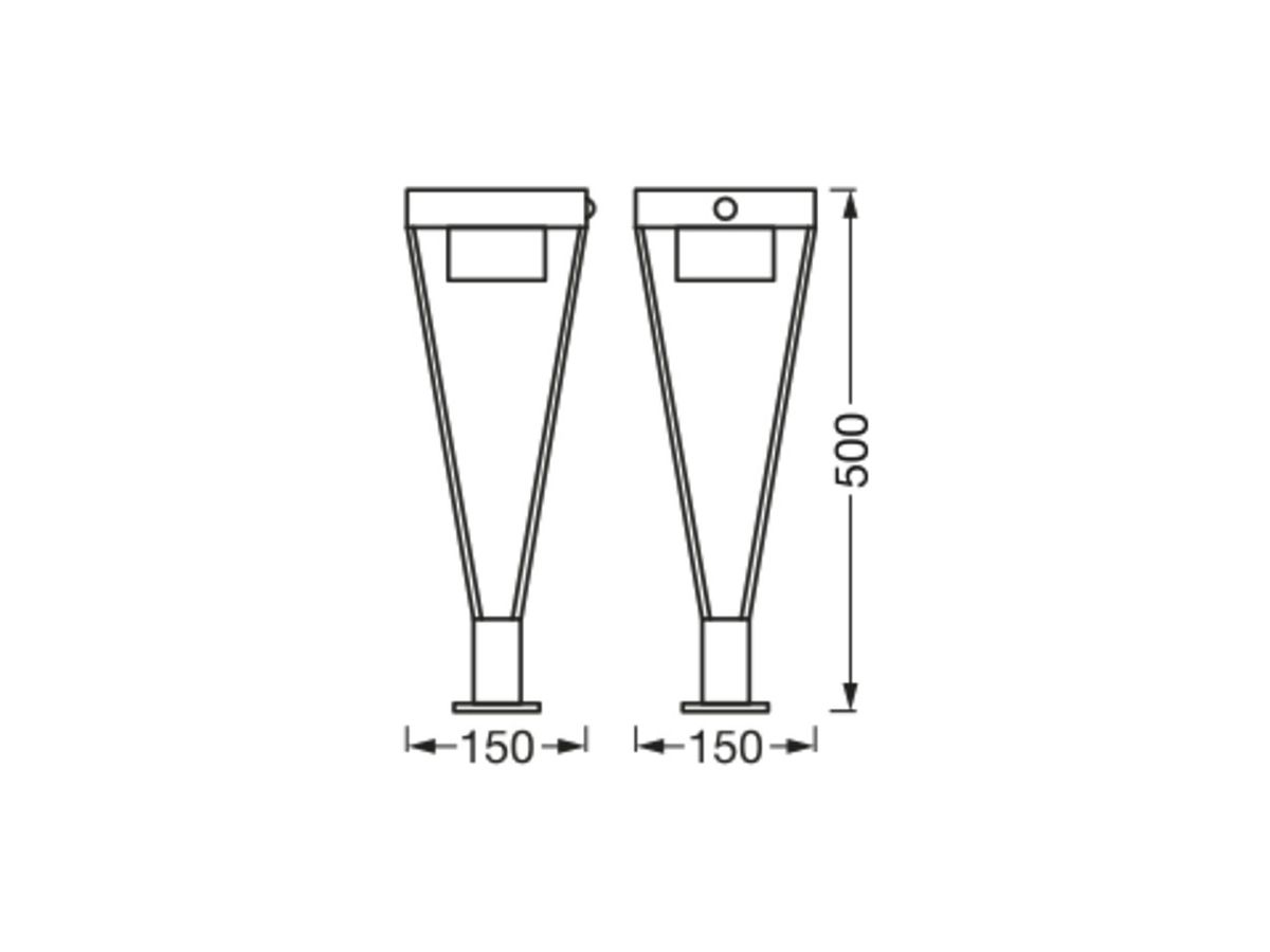LED-Wegeleuchte LDV ENDURA STYLE SOL 6W 550lm 830 500mm PIR Aluminium anthrazit