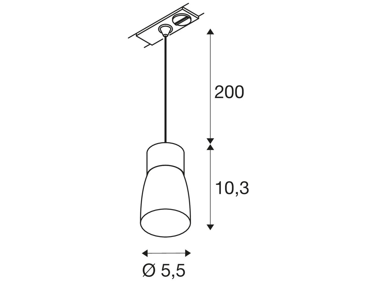 Pendelleuchte SLV PURI 2.0 Dome AD1PH GU10 1×6W DIM Ø55mm schwarz