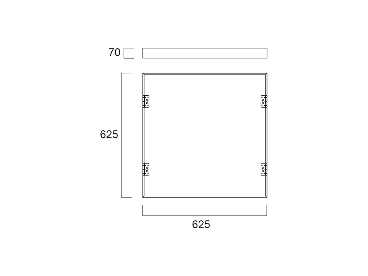 Anbaurahmen Sylvania Aluminium 625×625×70mm weiss