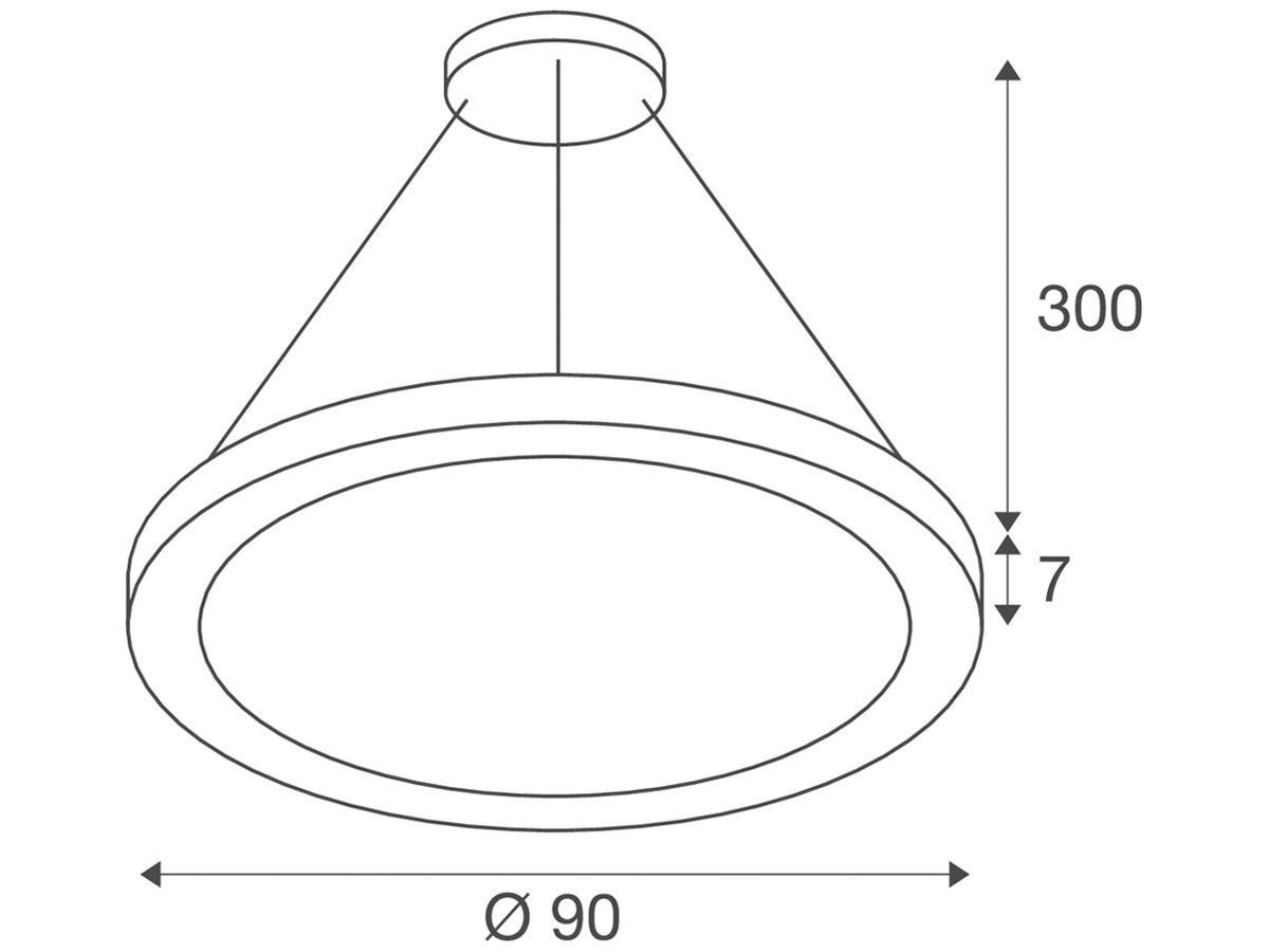 LED-Pendelleuchte SLV MEDO RING 90 43W 5000lm 930/940 DIM Ø900mm weiss