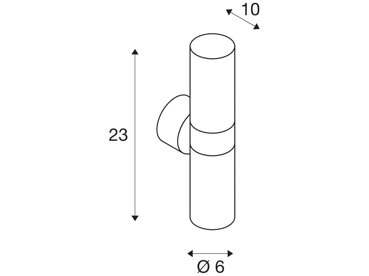 Wandleuchte SLV ASTINA OUT ESL, 2×GU10 11W IP44 anthrazit