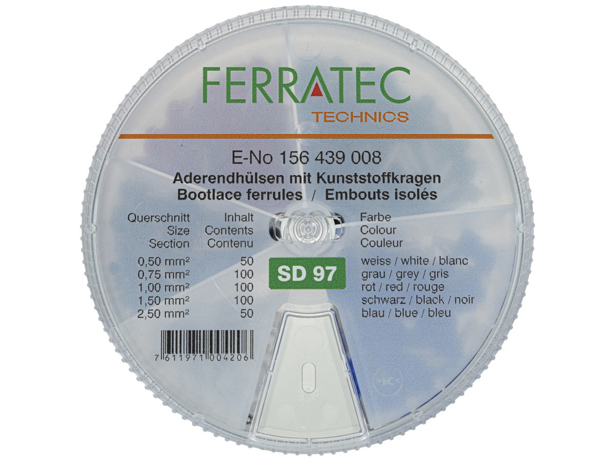 Aderendhülsen-Sortiment Ferratec isoliert SD97