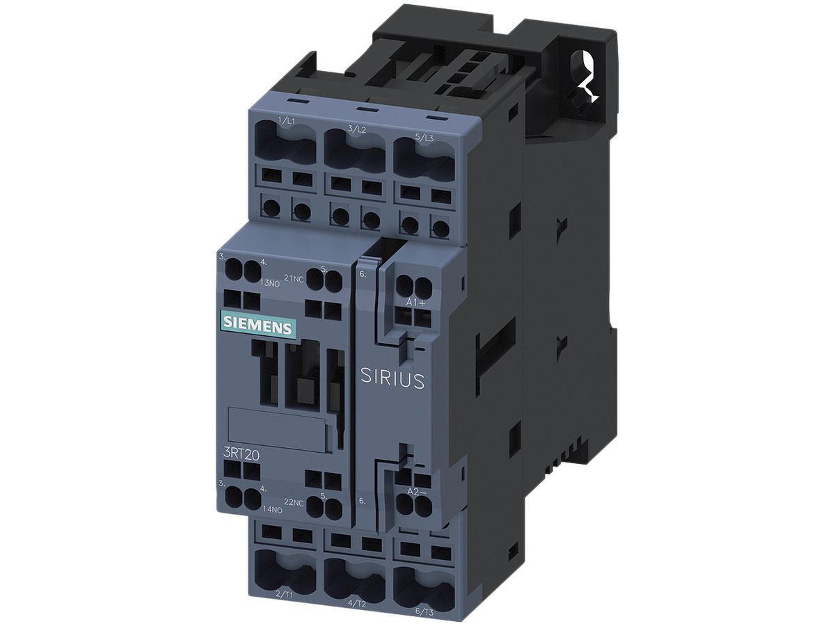 Leistungsschütz Siemens SIRIUS 3RT2 24VDC 3P 17A +1S/1Ö Federzugklemmen