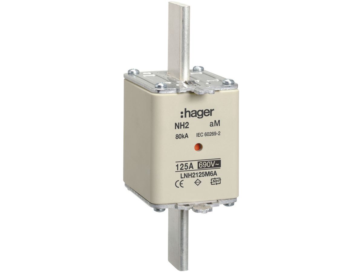 NH-Sicherung Hager DIN2 690VAC 125A aM Doppelkennmelder rostfrei