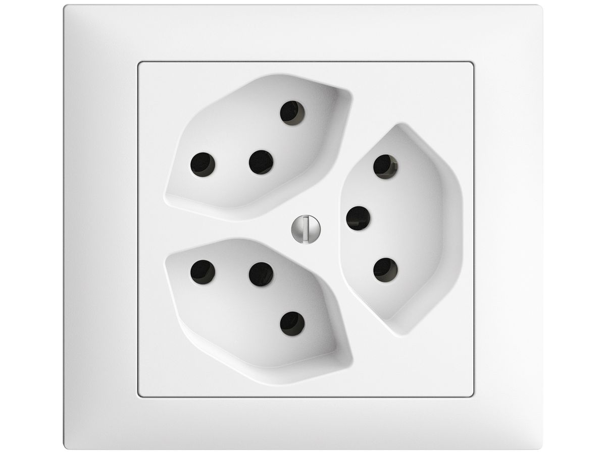 EB-Steckdose EDIZIOdue 3×T13 weiss