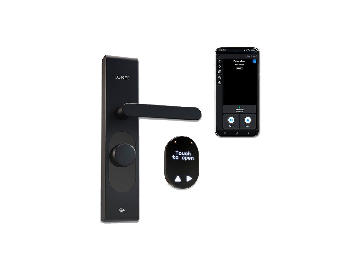 RF-Türschlossantrieb Shelly LOQED 1 284×69mm BLE/Wi-Fi schwarz