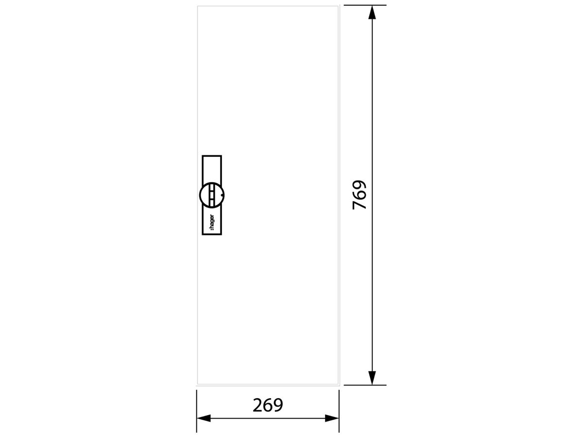 Tür rechts Hager univers für AP-Feldverteiler FWB51 800×300mm