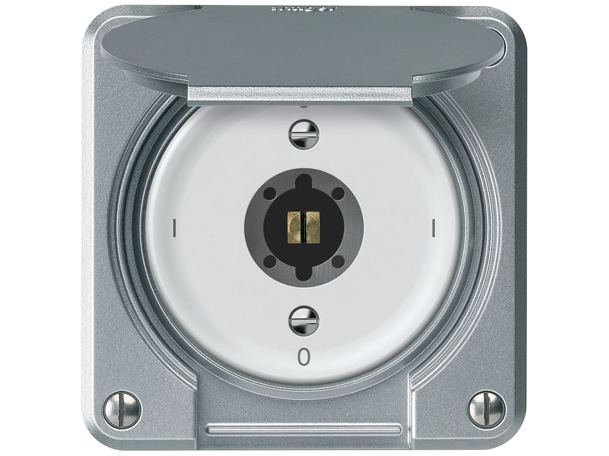 UP-Schlüsselschalter robusto Ausschalter 2×1-polig 16A 250V 86×86mm Aluminium