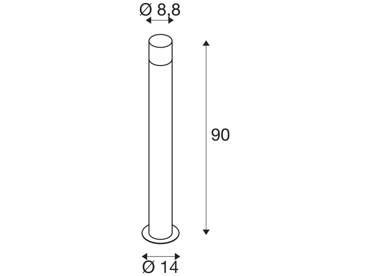 Pollerleuchte SLV GRAFIT round E27 90 11W 900mm IP44 Aluminium anthrazit