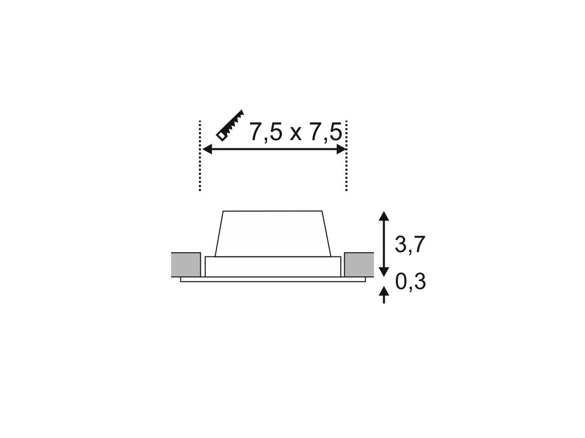 EB-LED-Downlight SLV FRAME BASIC, 6W 450lm 3000K mit Treiber IP20 mattschwarz