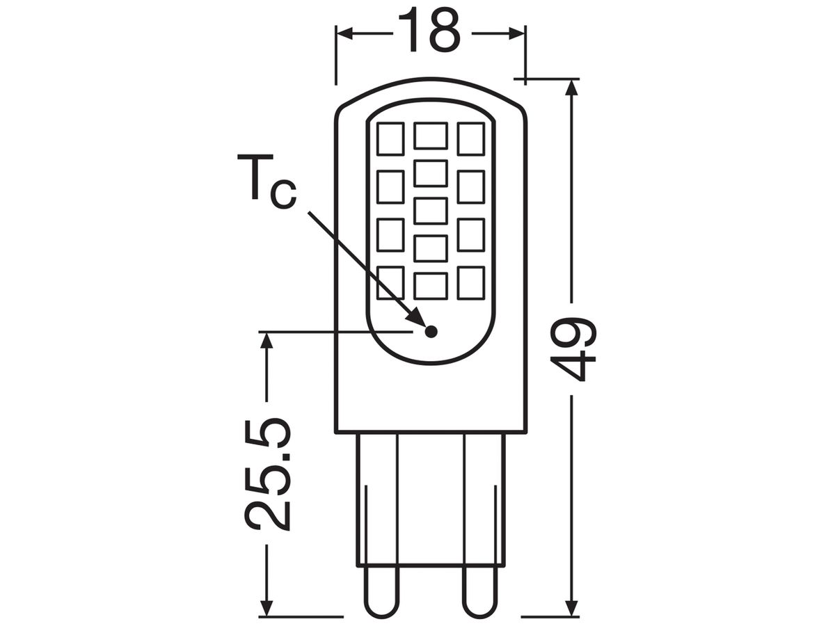 LED-Lampe LEDVANCE PIN G9 4.2W 470lm 4000K Ø18×49mm klar