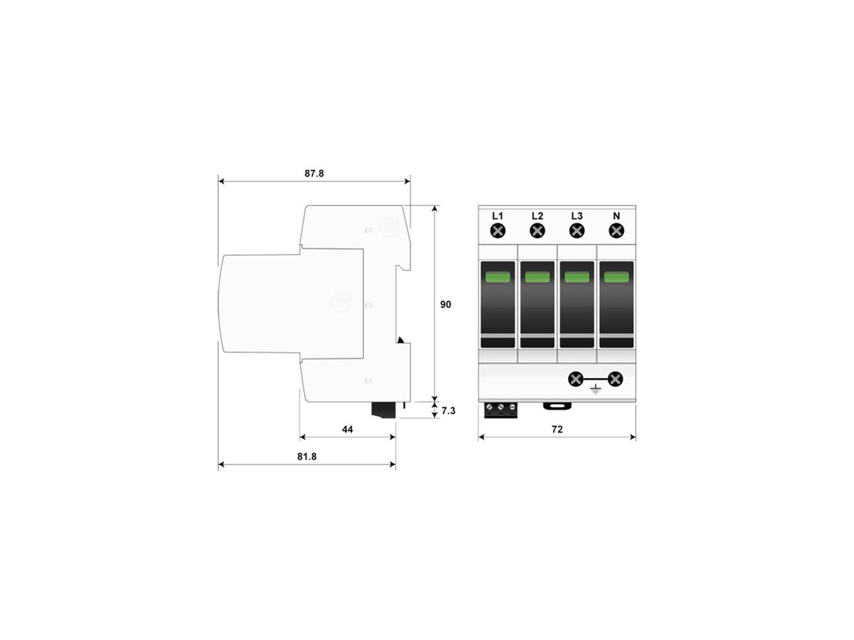 Blitzstromableiter  Citel DAC1-13VGS-40-275 Typ 1+2+3, 4-polig