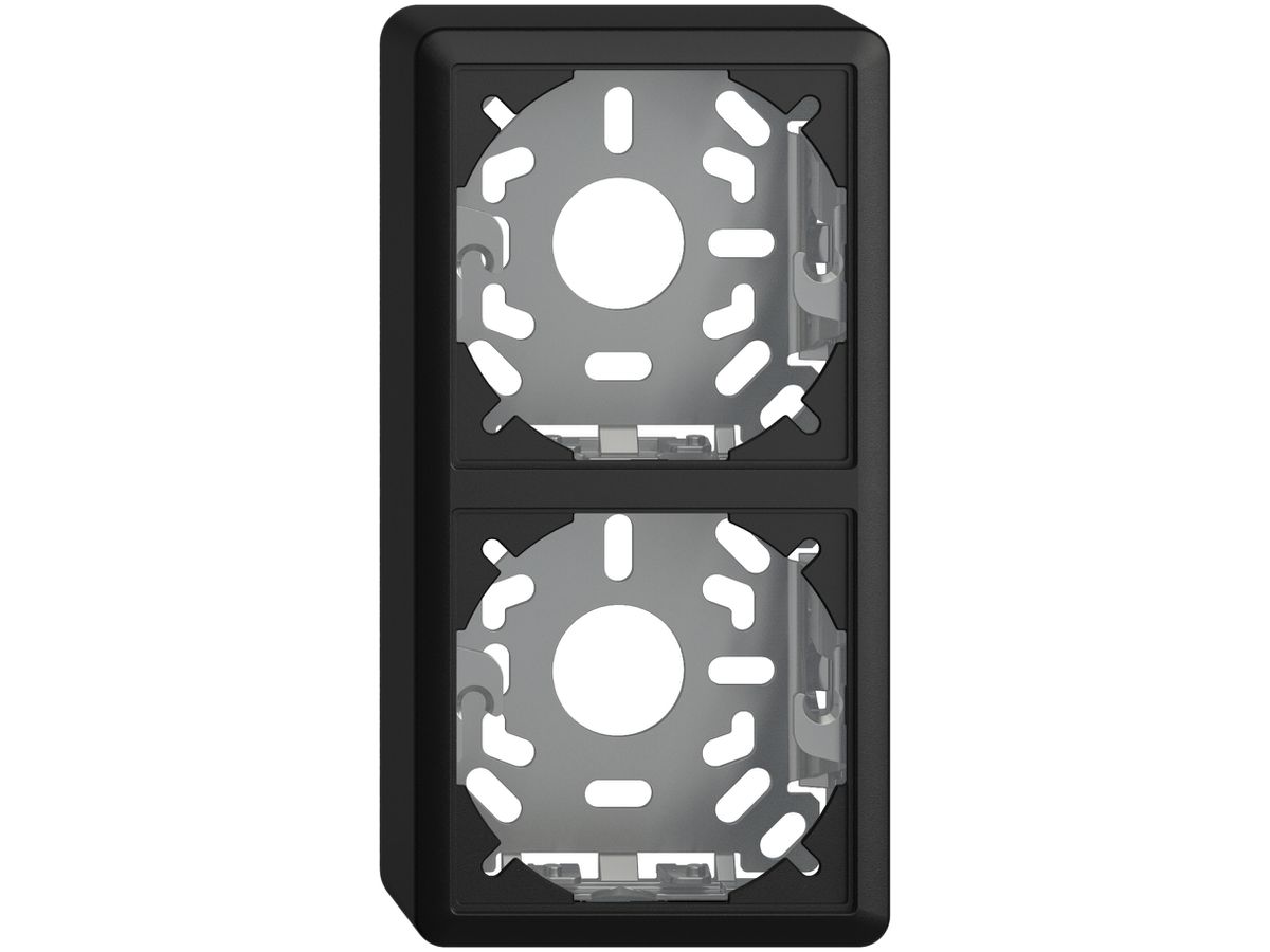 Kappe mit Grundplatte 2×39mm schwarz für Kombination FX vertikal/horizontal
