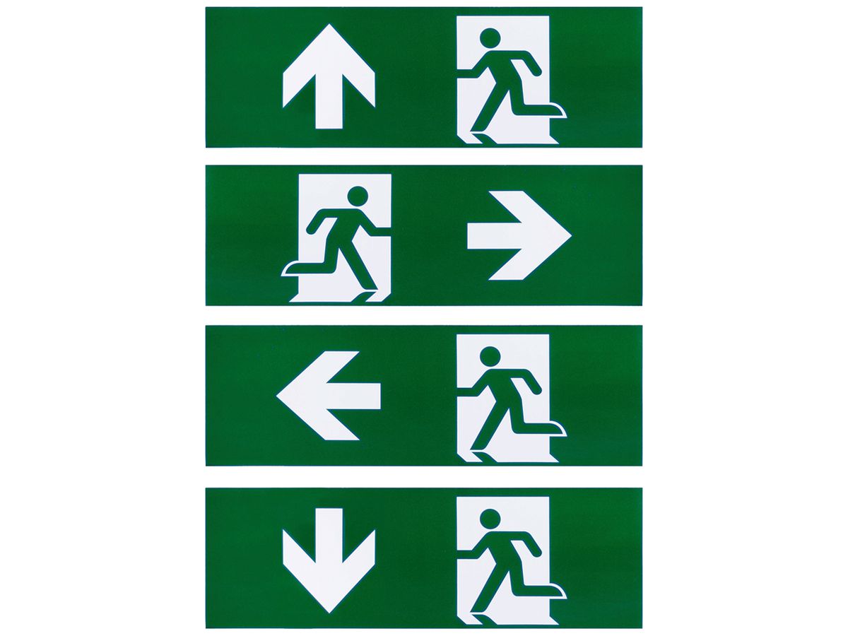 Piktogramm-Set SLV P-LIGHT Ausgang links/rechts/oben/unten 300×100mm