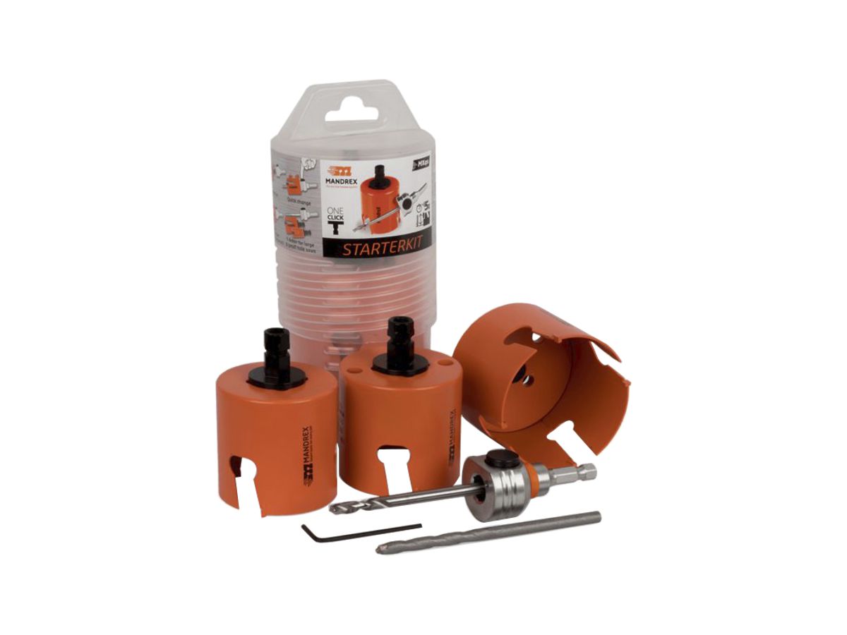 Lochsägen-Set MANDREX MXqs SuperXcut Electricien Ø60/65/80mm