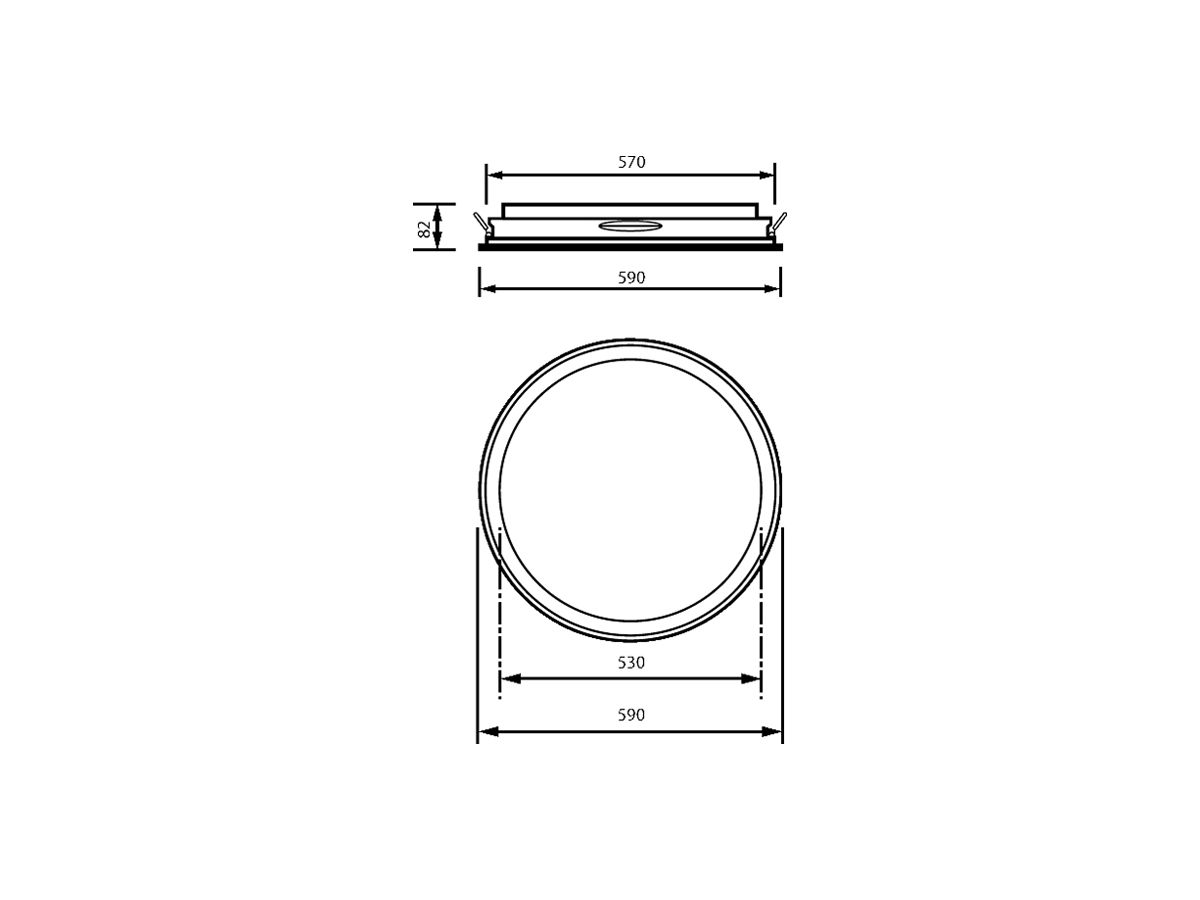 EB-LED-Deckenleuchte Philips Essential 34.5W 4416lm 930 DALI Ø590×82mm weiss