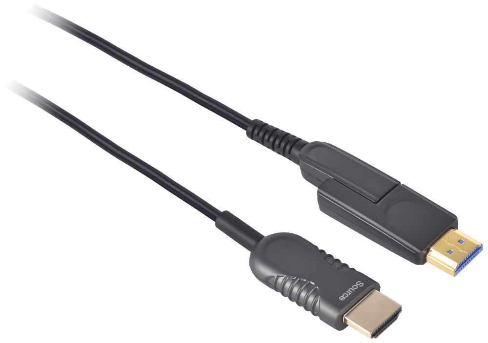 Optisches HDMIKabel HDMI 2.0, HDMI ↔ miniHDMI (HDMI), schwarz, 40m Elektrogrosshandel