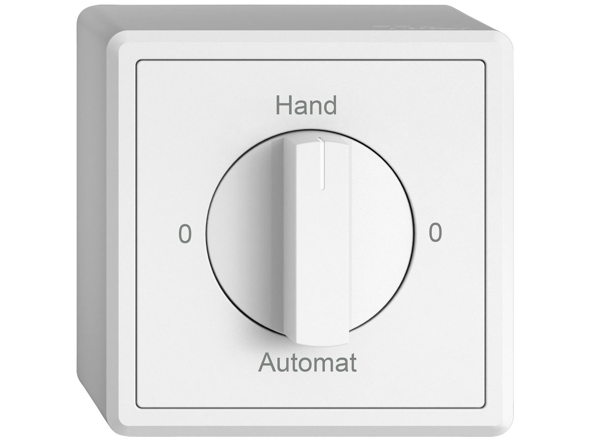 AP-Drehschalter EDIZIO.liv SNAPFIX® Drehgriff 2/1L 0-Hand-0-Automat ws