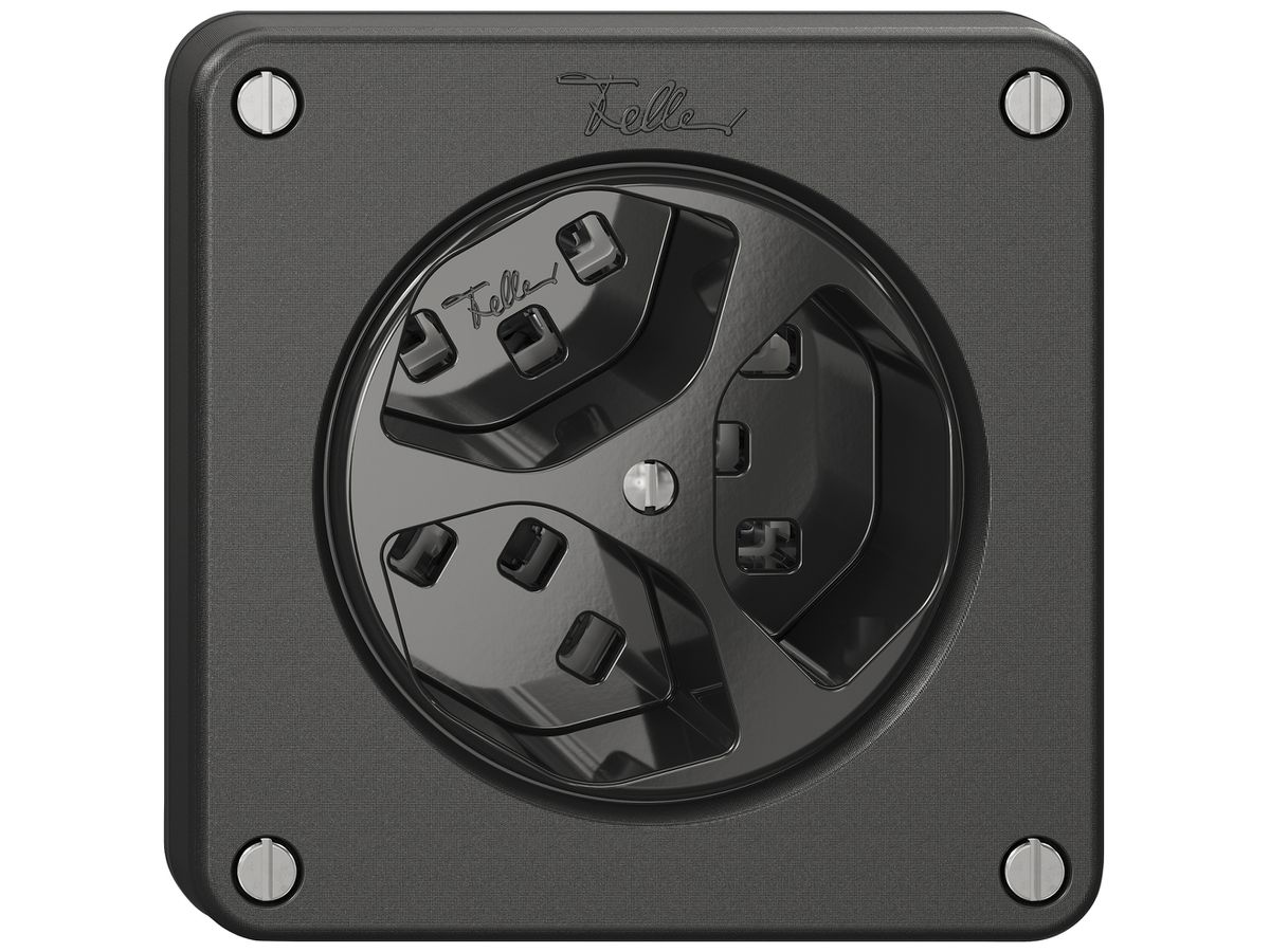 Steckdose NEVO SNAPFIX® 3×T23 16A 250V 87×87×32mm IP21 sz