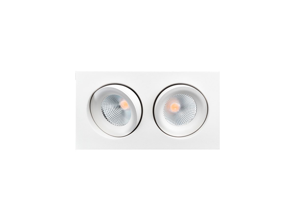 LED-Downlight SG Junistar Lux Square 2×7W 1160lm 927 IP20/IP44 42° DIM 175×95 ws