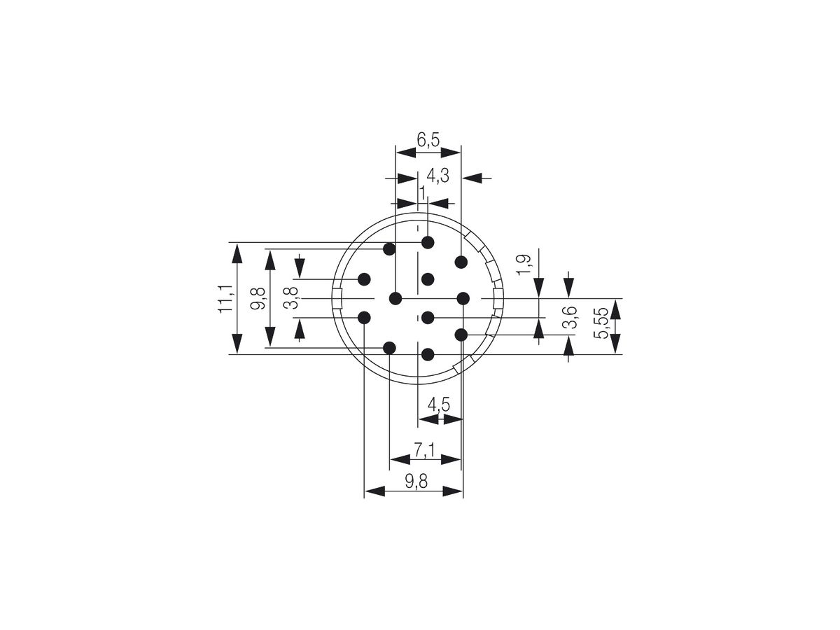 Stift Weidmüller SAI-M23-SE-12-F Lötanschluss M23 12L