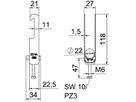 Schnellverleger BET 2056 W-Fuss Kunststoff 16…22mm 2×Kabel Stahl tfZn