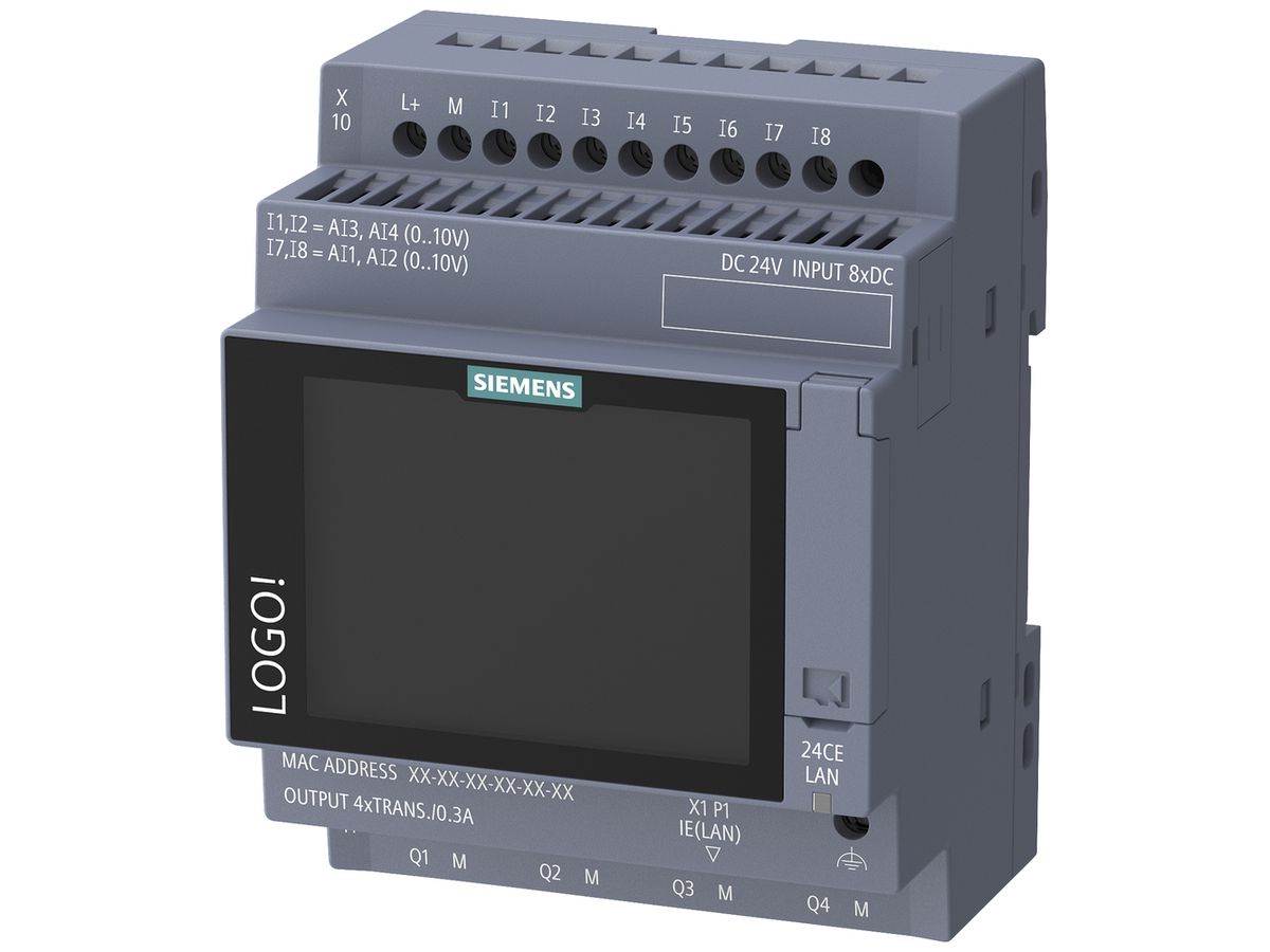 REG-Logikmodul SPS Siemens LOGO! 9 24CE Display 8DI/4DO