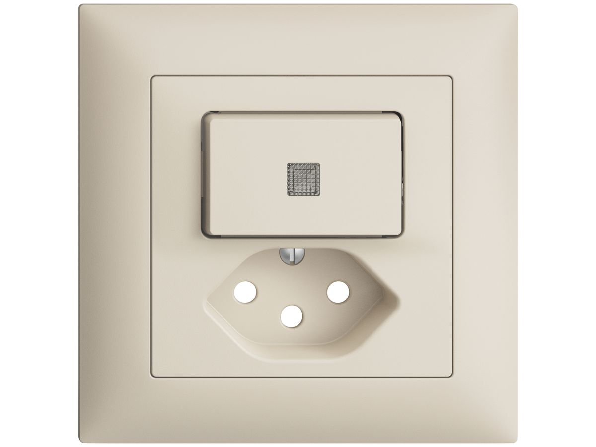 UP-Frontset EDIZIOdue T13 crema 88×88mm mit Linse für Kleinkombi