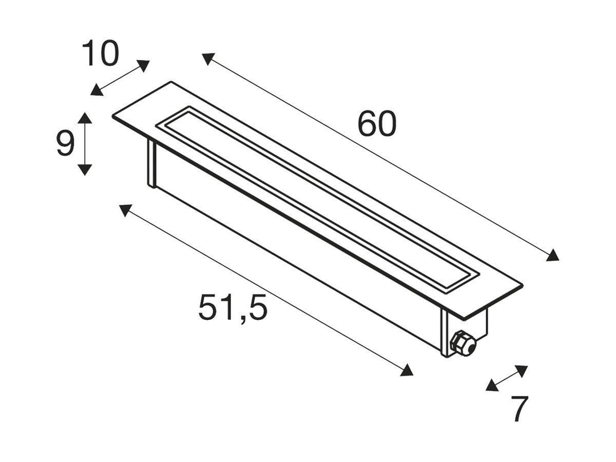 EB-LED-Bodenleuchte SLV DASAR 600 IP65 18W 2200lm 830 DALI Edelstahl